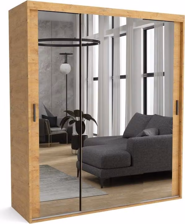 FURNLUX Armadio stuoia A Beige 270cm / Colore principale: Beige / Dimensioni: 270 x 60 x 205 cm