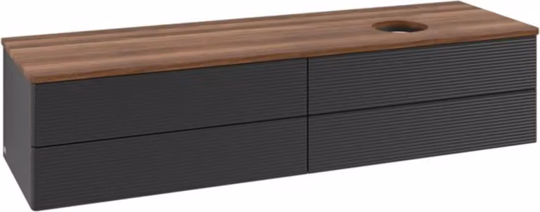 V&B Mobiletto con struttura frontale - illuminazione Antao 160x50cm, WBP-colore w. wal, bla m Lac