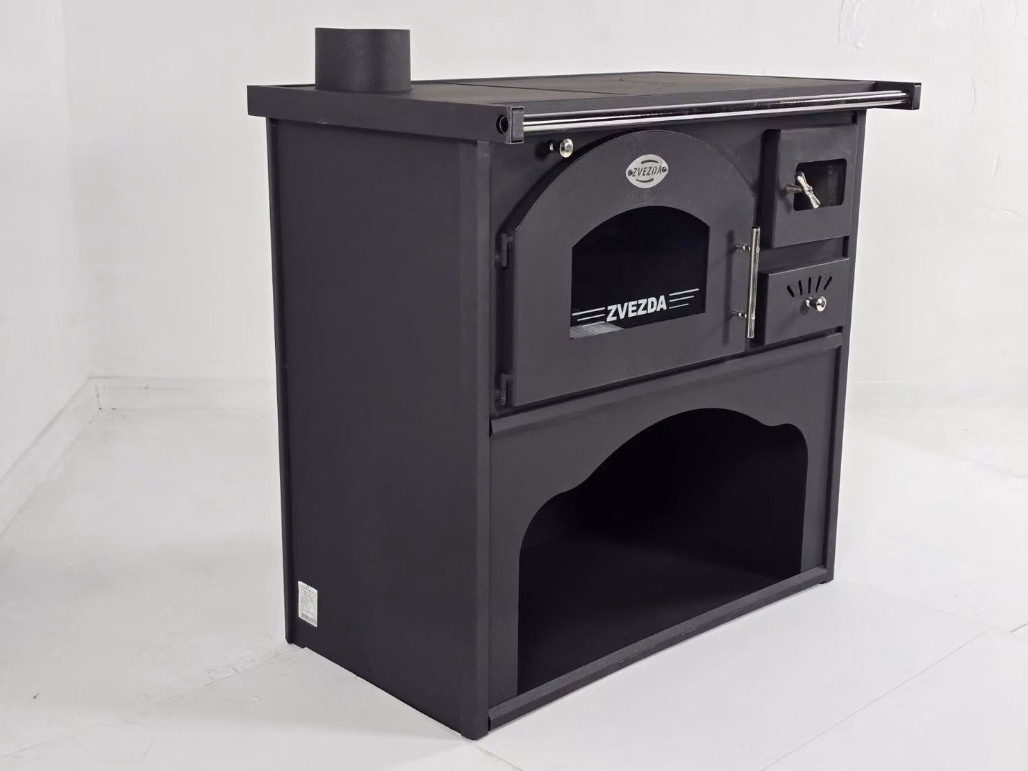 ZVEZDA Classic GFS, Cucina a legna con forno e piano cottura, 5,9 kW, Uscita a sinistra, Ø 130 mm