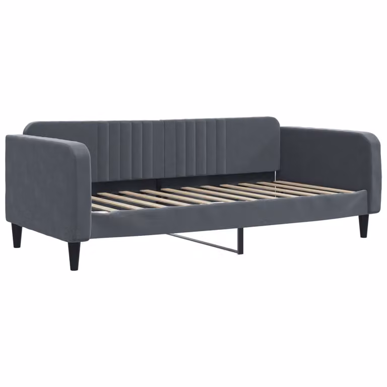 Letto da Giorno Grigio Scuro 90x200 cm in Velluto