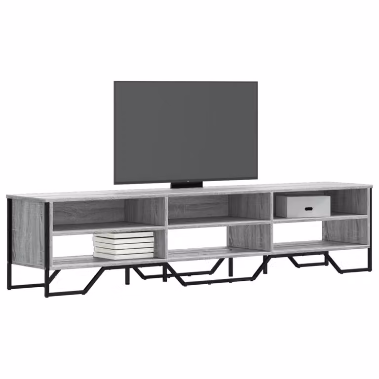 Mobile Porta TV Moderno vidaXL in Legno e Metallo, Grigio, L 180 cm x P 34 cm x H 41 cm