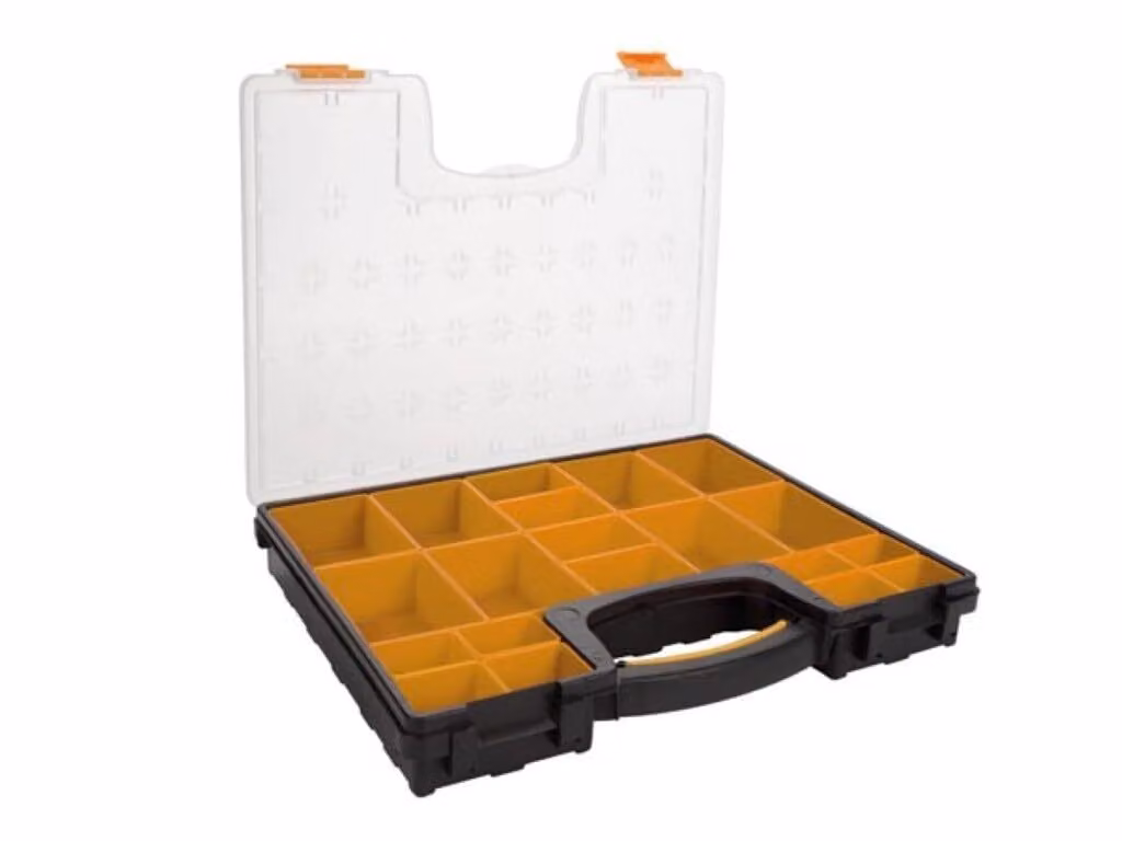 Scatola portaoggetti in plastica con contenitori rimovibili - 420 X 335 X 65 mm - 9,1 L
