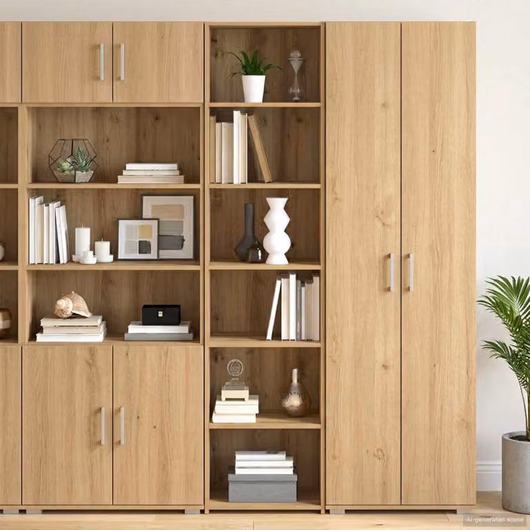 Credenza moderna vidaXL in legno marrone con ripiani interni e ante a battente L/P/H: 45 x 41 x 185 cm