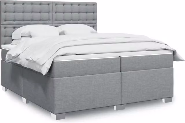 Letto Ibrido con Materasso e Struttura in Legno di Pino vidaXL, Grigio e Bianco, L/P: 200 x 200 cm