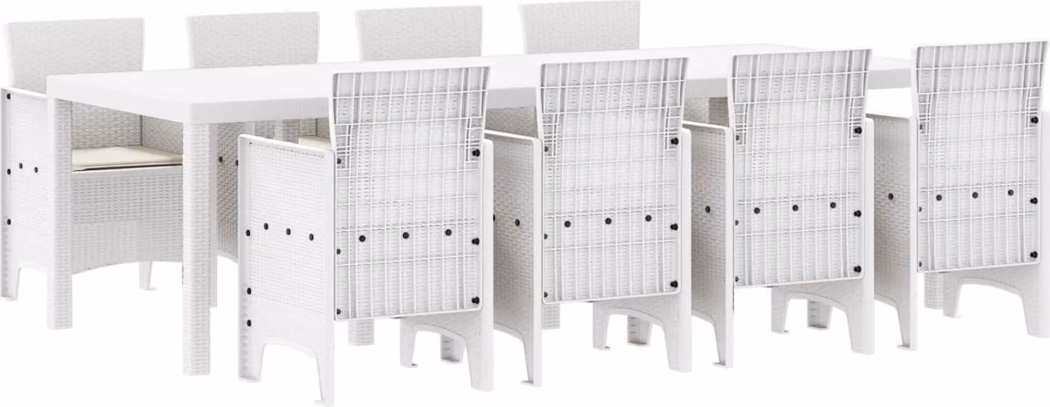 Set da Pranzo per Giardino 9 pcs Grigio chiaro Polipropilene