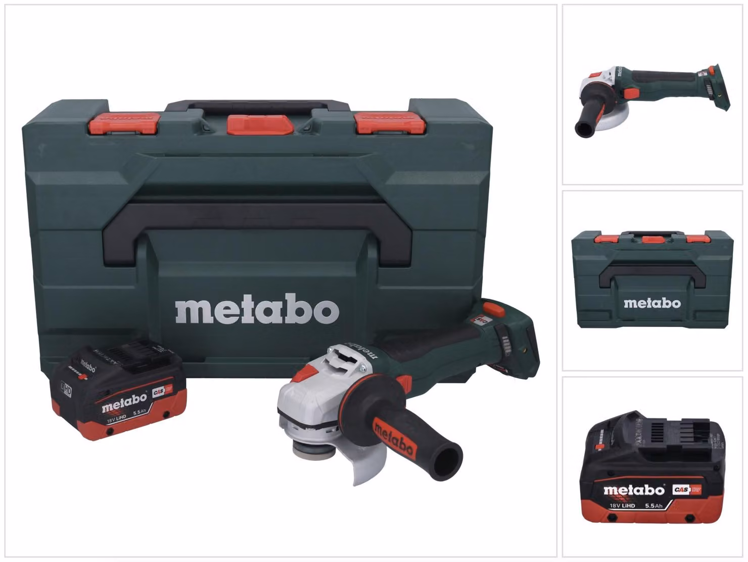 Metabo WB 18 LT BL 11-125 Smerigliatrice angolare a batteria 18 V 125 mm Brushless + 1x batteria 5,5 Ah + metaBOX - senza caricabatterie