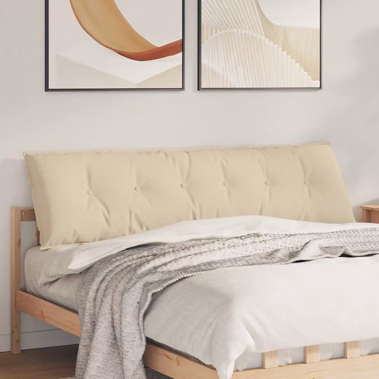 Cuscino per schiena vidaXL beige in tessuto poliestere L/P/H: 180 x 19 x 50 cm