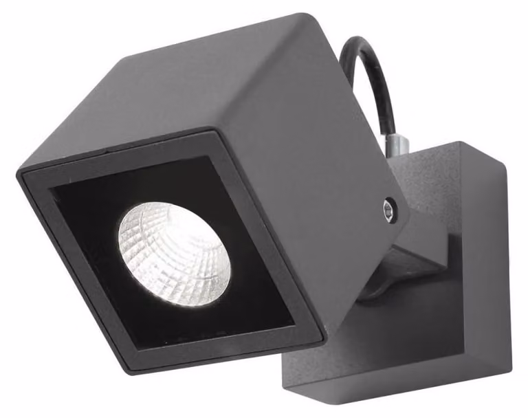 Nova Luce FOCUS LED applique grigio 6W IP54 bianco caldo 8,5x14x12cm 752470
