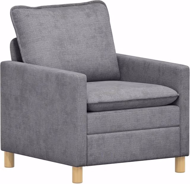 Divano da soggiorno minimalista in poliestere Grigio e Marrone L: 76 cm, P: 81 cm, H: 87,5 cm