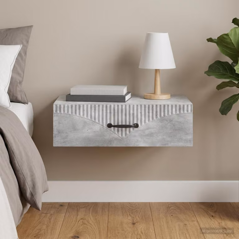 vidaXL Tavolino da Parete Laterale Rettangolare in MDF Grigio Opaco L/P/H: 59 x 34,5 x 17 cm