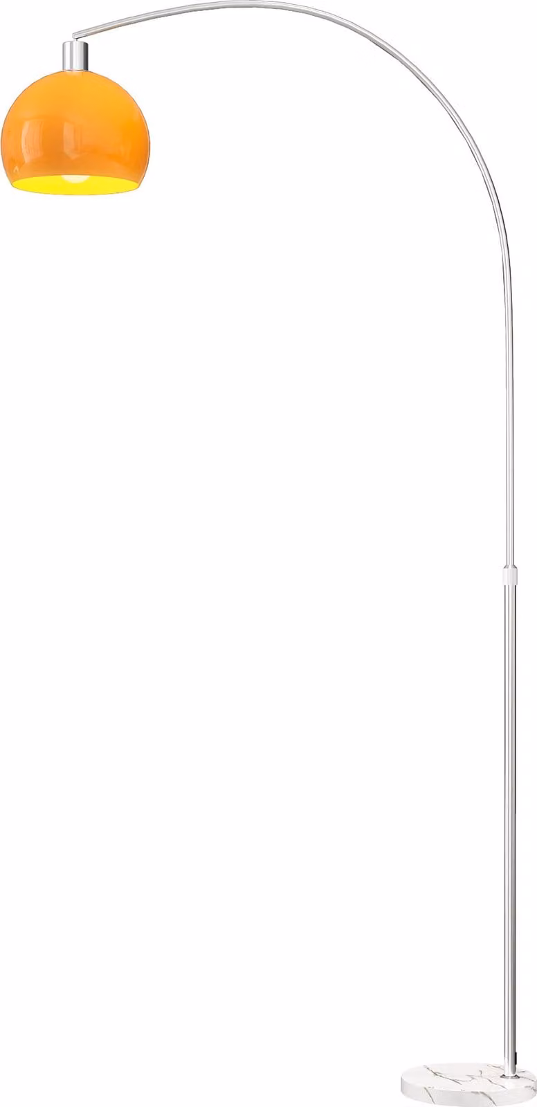 Lampada da Terra ad Arco 26x90x180 cm con Interruttore a Pedale e Base in Marmo Bianco e Arancione
