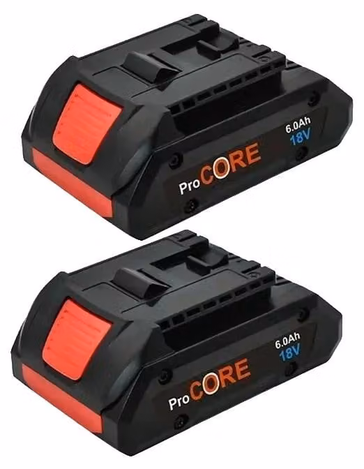 Batterie di ricambio, al litio-ione, compatibili con dispositivi a 18V, capacità 6.0Ah x2, serie 18V-b