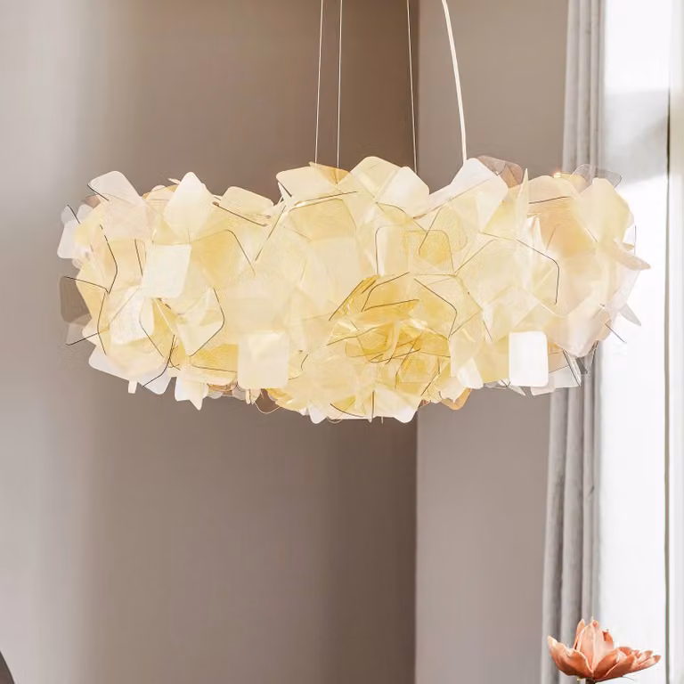 Slamp Lampada a sospensione Clizia, dimmerabile, Alluminio / Grigio / Zincato, Soggiorno / Sala da pranzo, Plastica, Design, Lampada a sospensione