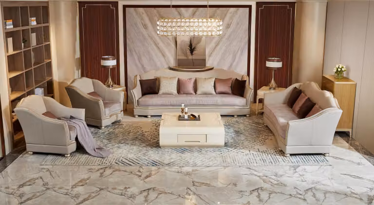 Luxus Wohnzimmer Möbel Design Sitzpolster Sofagarnitur Couch Komplettes Set Holz