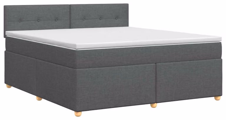 Letto a molle con materasso grigio scuro 140 x 190 cm in tessuto