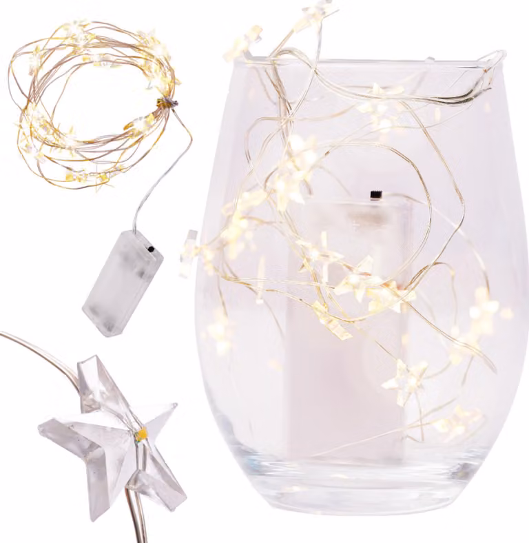 Aga LED Filo Decorativo Stelle 20 LED Bianco Caldo
