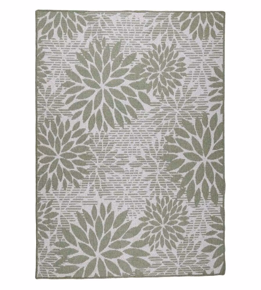 Domo Mea Tappeto Outdoor Verde/Naturale 60x90 cm Motivo Floreale