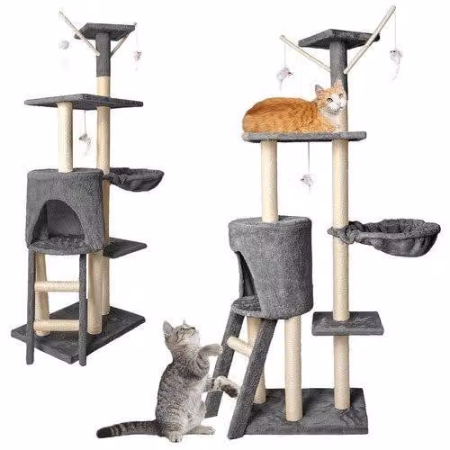 Albero per gatti 138 cm, grigio