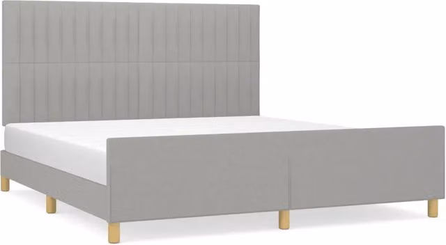 Letto matrimoniale | Letto per adulti | Giroletto senza Materasso Grigio Chiaro 180x200 cm Tessuto