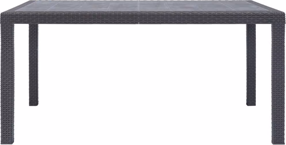Tavolo da Giardino Marrone 150x90x72 cm Plastica Stile Rattan