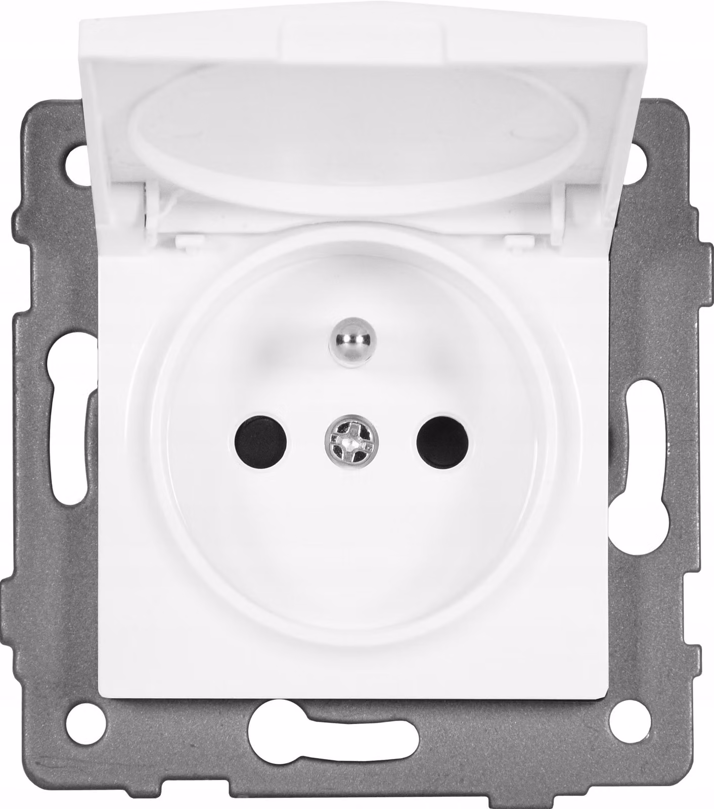 TG ELECTRO MODERN-Q, presa singola con coperchio, colore bianco