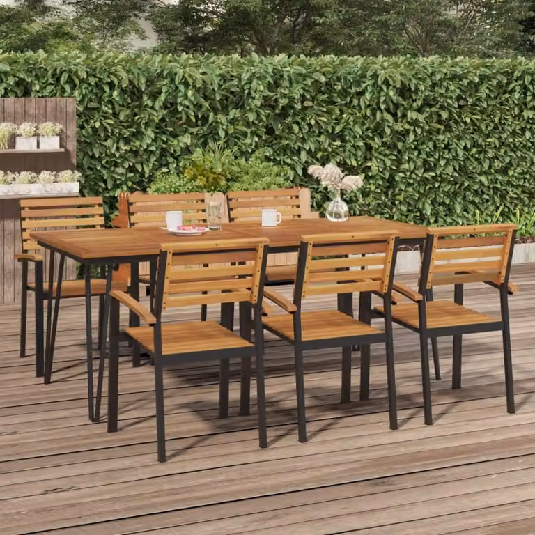 Maison Exclusive - Tavolo da giardino con gambe a forcina 200x90x75 cm in legno massello di acacia