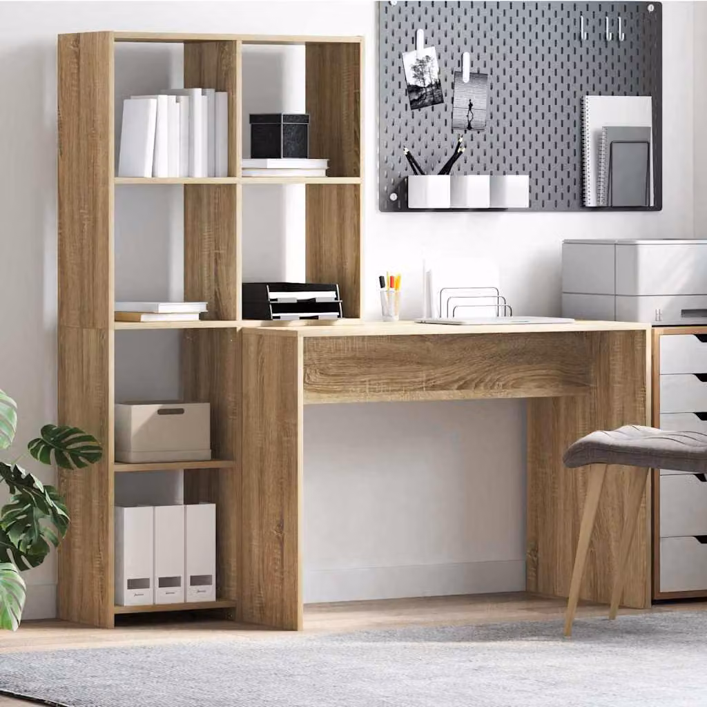 Maison Exclusive - Scrivania Rovere Sonoma 138,5 x 55 x 143 cm Legno multistrato