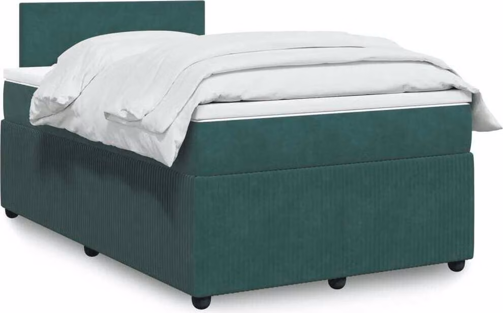Maison Exclusive - Letto boxspring con materasso verde scuro 120x190 cm velluto