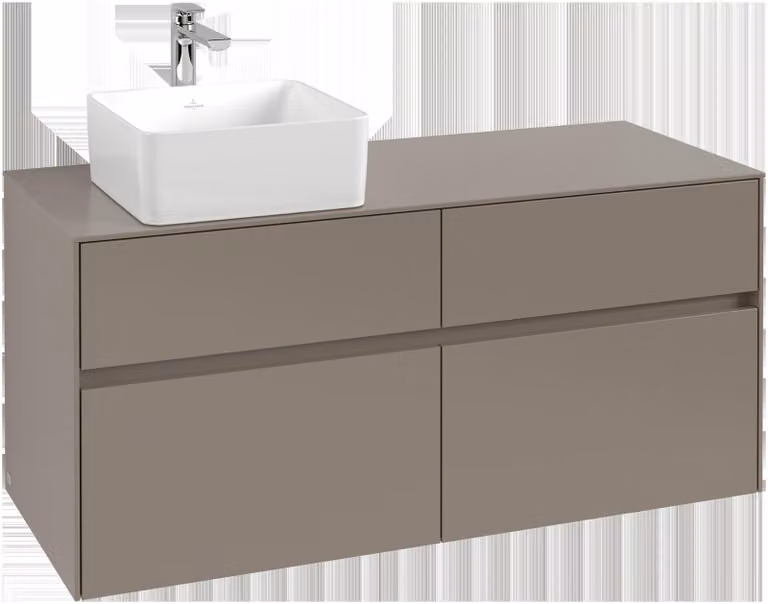 Villeroy & Boch Collaro Meuble sous-lavabo, montage mural, 4 tiroirs SoftClose, lavabo à gauche, 1200x548x500mm, C04200AH, C04200AH