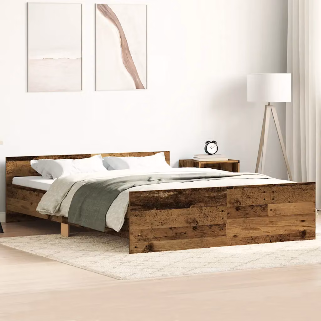 Giroletto vidaXL in legno e truciolato color marrone, senza materasso, L/P/H: 140 x 200 x 203 cm
