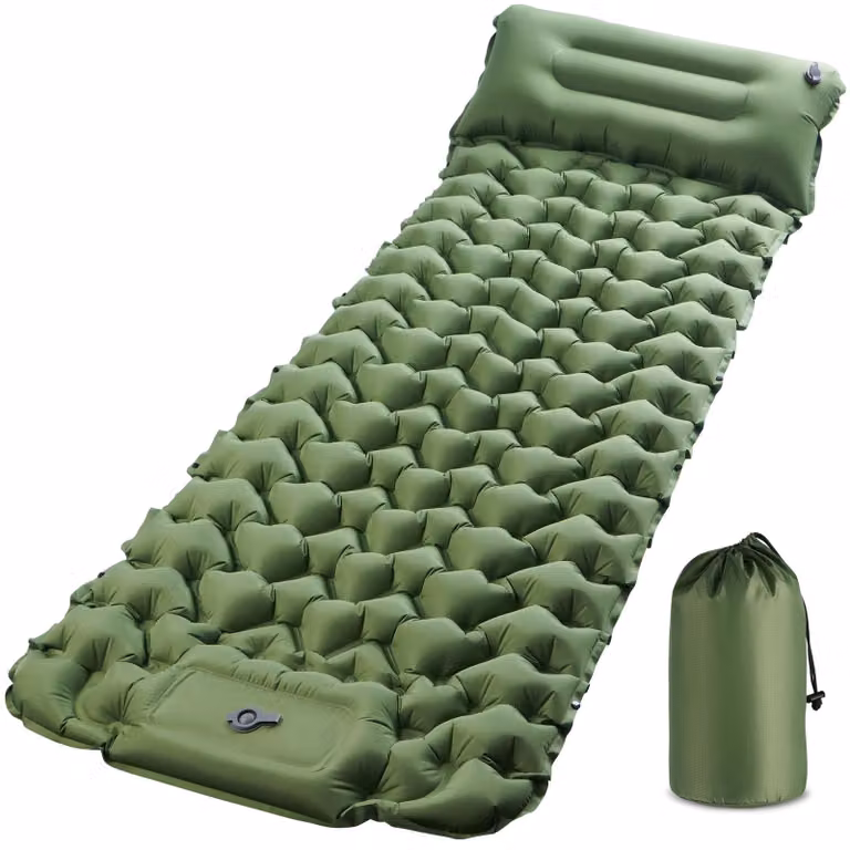 Isomatras Ultralight - Autogonfiabile - Materassino da campeggio 195 x 68 cm - Portatile - Con pompa ad aria - Funzione di sicurezza contro le perdite d'aria - Materasso gonfiabile