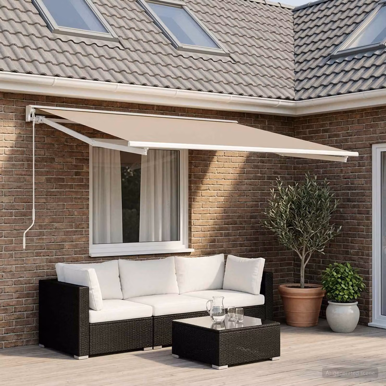 Telo di ricambio per tenda da sole vidaXL in poliestere, Beige, L 400 x P 300 cm