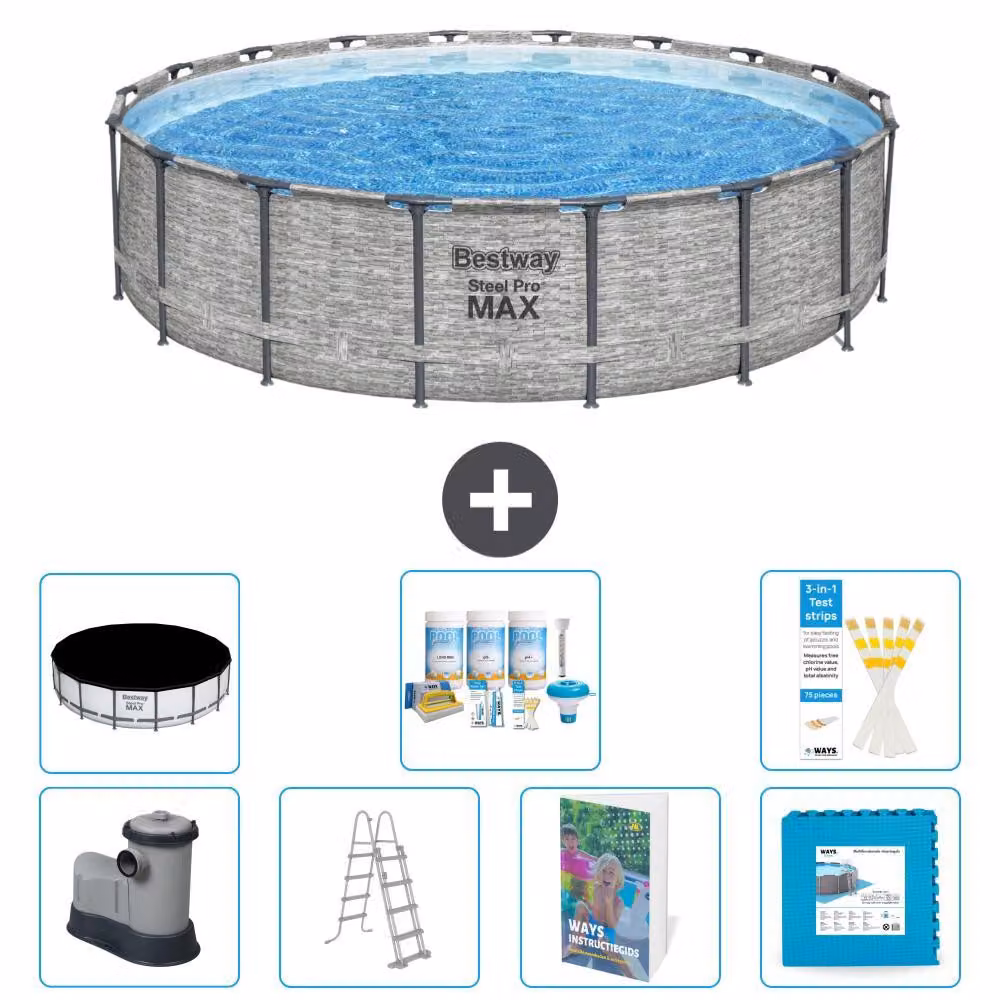 Piscina gonfiabile Bestway Steel Pro MAX, rotonda, 549x122 cm, composta da 6 parti, modello S536