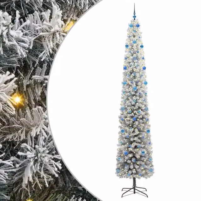 Albero di Natale artificiale moderno vidaXL verde con 300 LED luce bianca calda, Altezza: 300 cm – 1