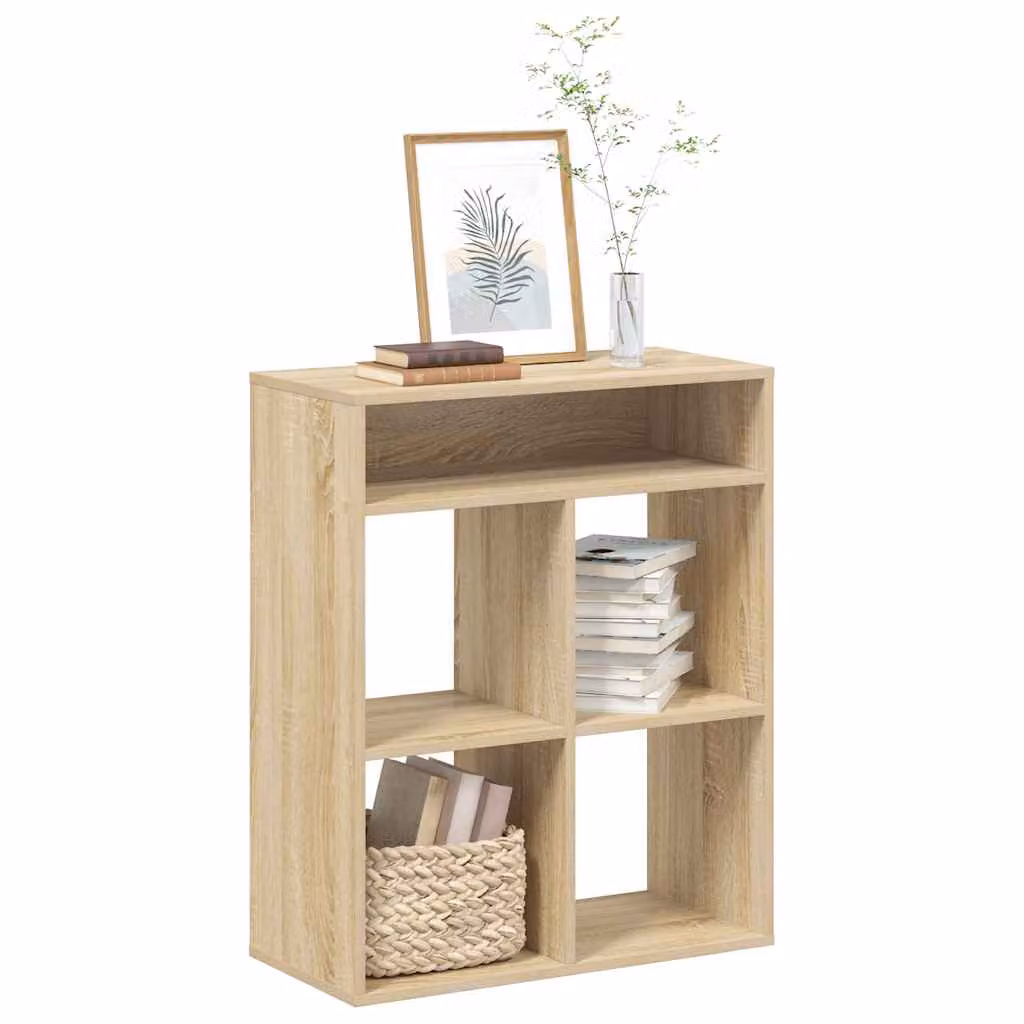 Libreria moderna vidaXL in legno multistrato e MDF, colore marrone e beige, L 66 cm x P 31 cm x H 80 cm