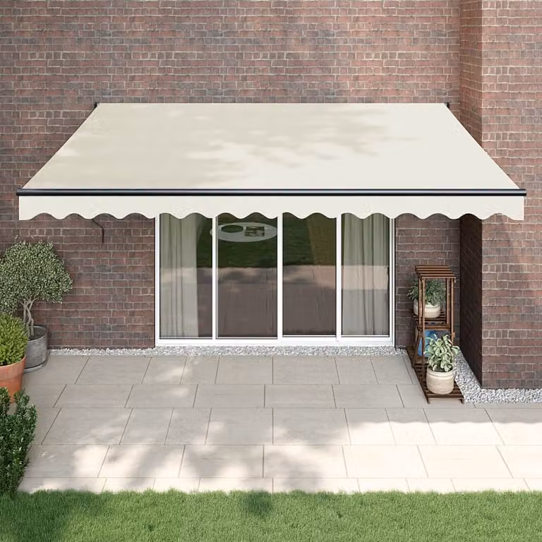 vidaXL Tenda da Sole Retrattile con Bracci Pieghevoli in Alluminio e Poliestere, Beige, L: 450 cm x P: 300 cm