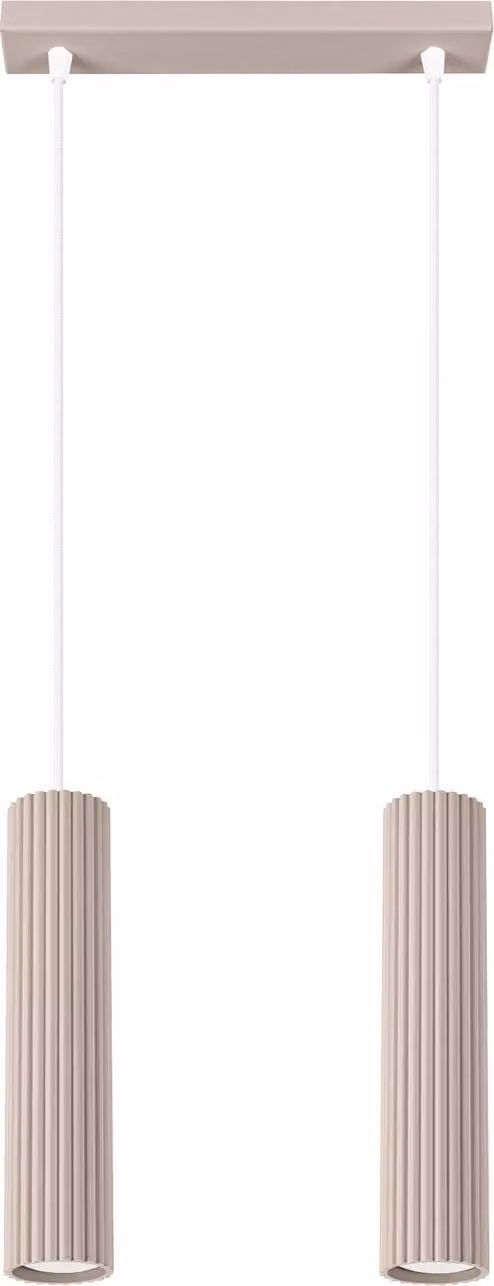 Lampada a sospensione GRAVIO taupe-bianca 2xGU10x10W in alluminio, dimensioni: 90x30x6,5 cm, IP20, Pure Lume