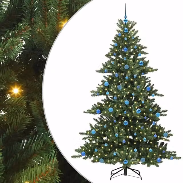 Albero di Natale Artificiale-Albero Natalizio con Rami Pieghevoli Verde 210 cm 850555