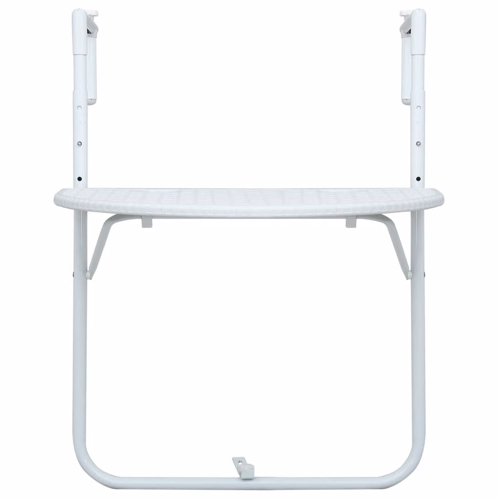 Tavolo da Balcone Pensile Bianco 60x64x83,5cm Plastica Rattan
