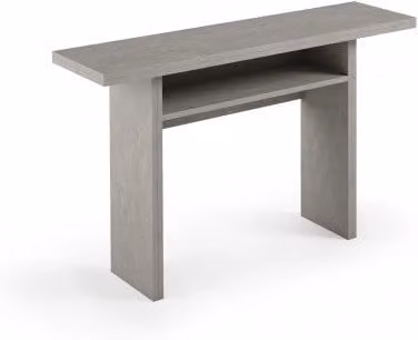 Tavolo consolle estensibile Oplà Terraneo con piano ribaltabile e vano portaoggetti colore grigio, L/P/H: 120 x 35/70 x 75 cm