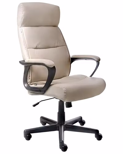 Beliani Sedia da ufficio retrò in similpelle beige