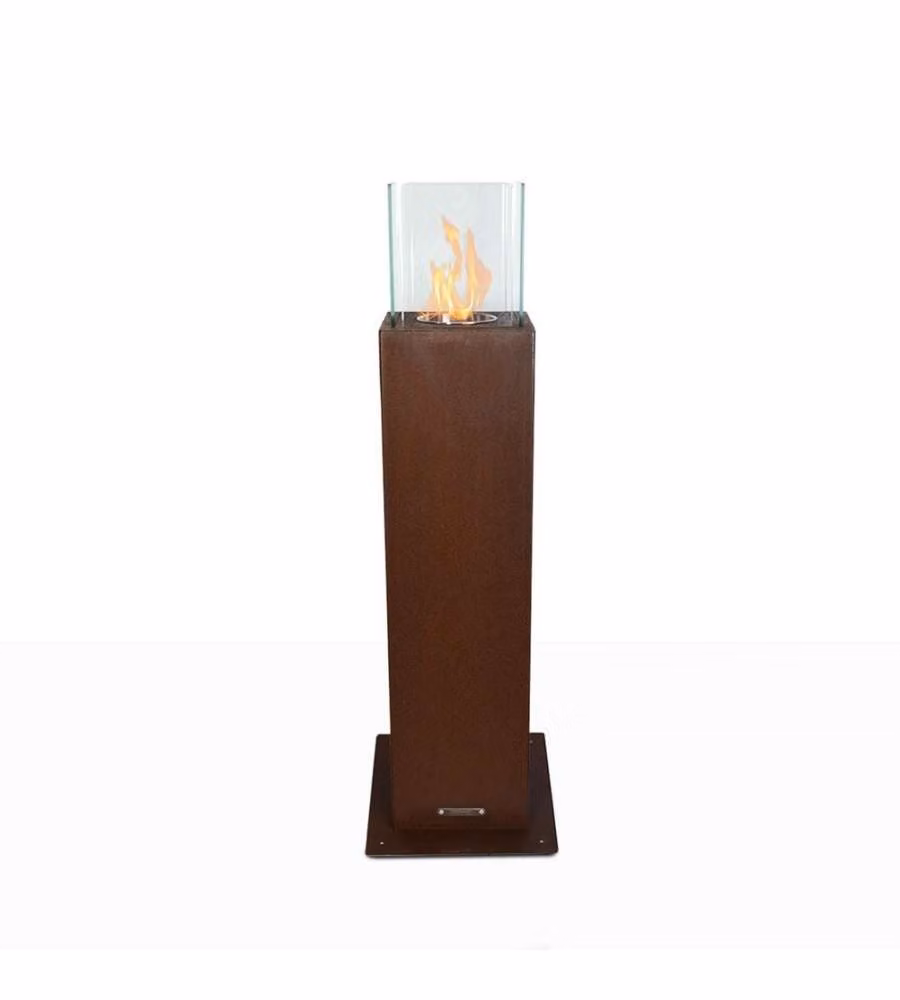 Divina Fire Biocamino da Giardino Capri 70 3kW - Ruggine - 30x30x70 cm