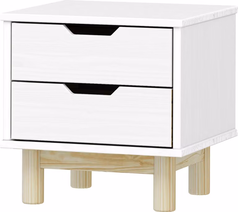 Comodino 2 cassetti BONITO 2 laccato bianco