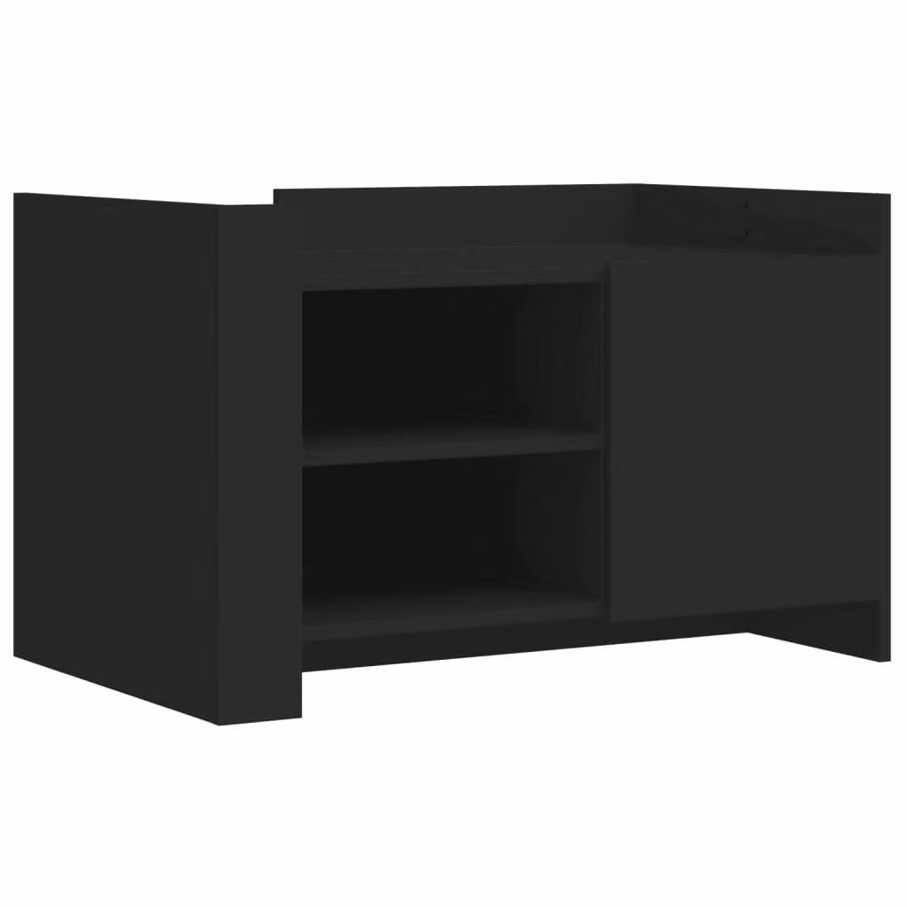 Tavolino da Salotto Nero 80x50x50 cm in Legno Multistrato