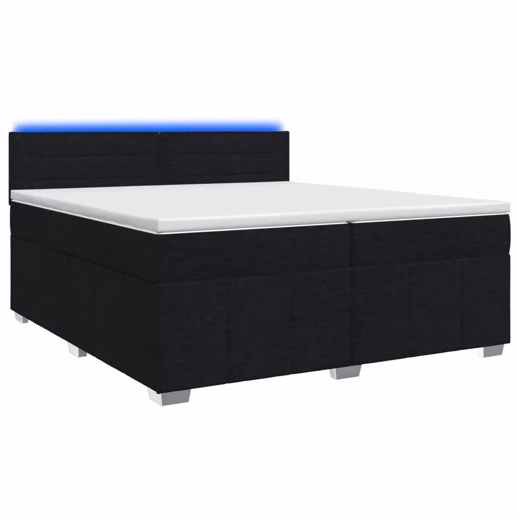 Letto box spring ibrido vidaXL con materasso a molle insacchettate e base contenitore, colore nero, L/P/H: 200 x 200 x 100,5 cm – 2