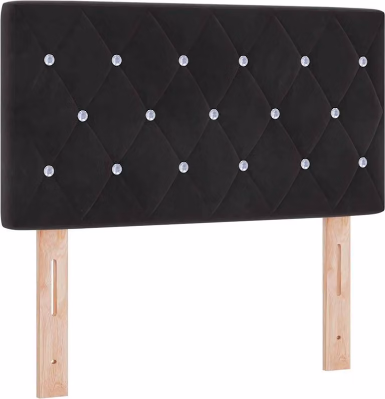 Testiera Nero 80 cm Velluto