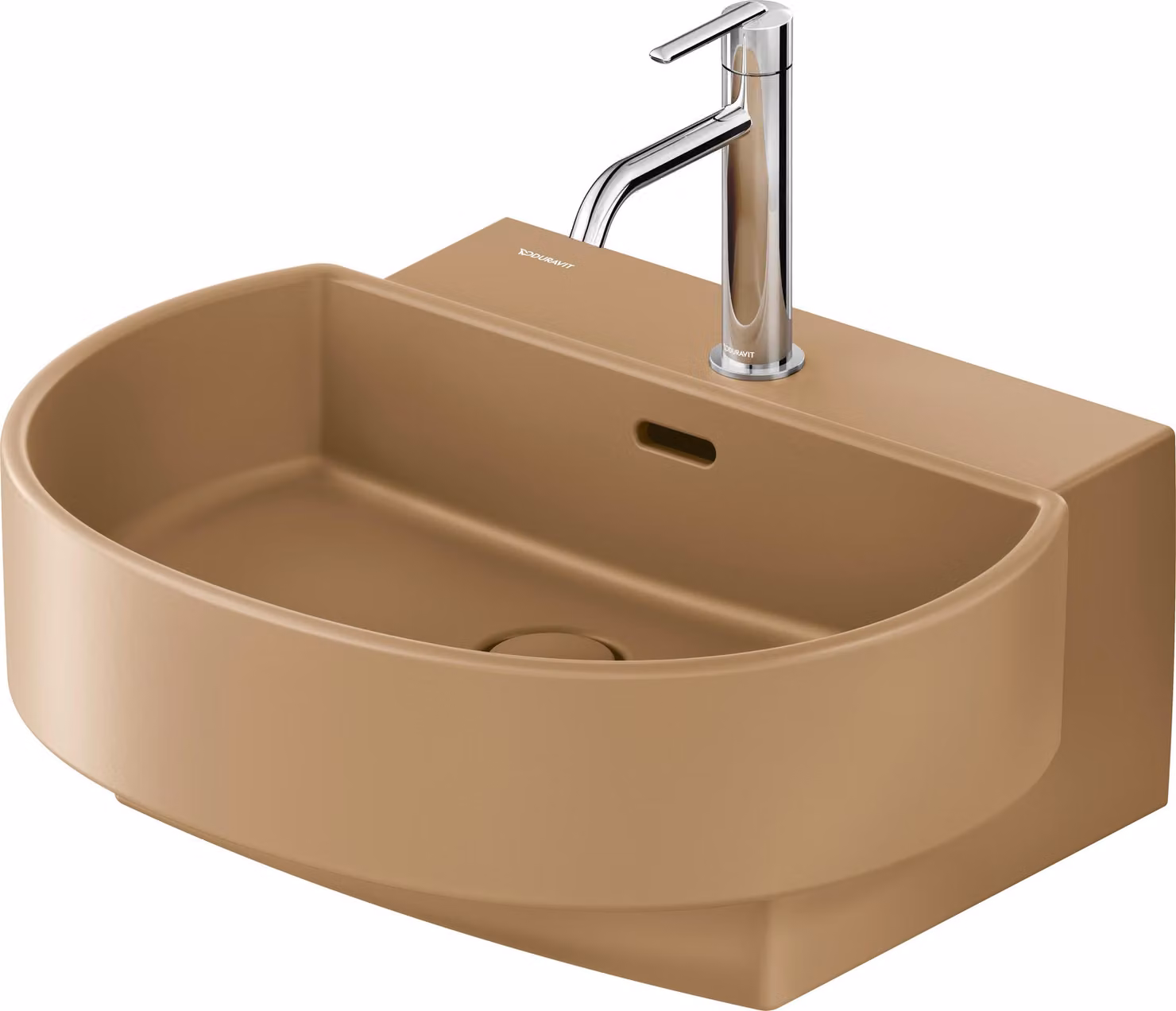 Duravit Balcoon lavabo, plage de robinetterie, 1 trou de robinetterie, avec trop-plein, avec robinetterie Push-Open, largeur 550mm, 241155AM00, 241155AM00