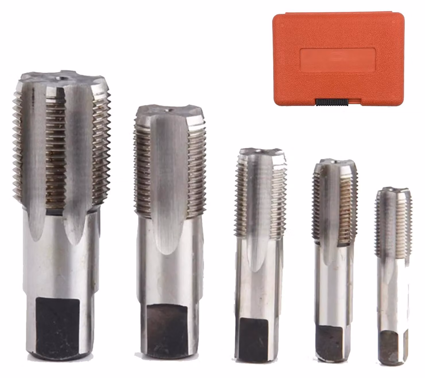 Set di 5 utensili per filettatura di tubi - Diverse filettature coniche