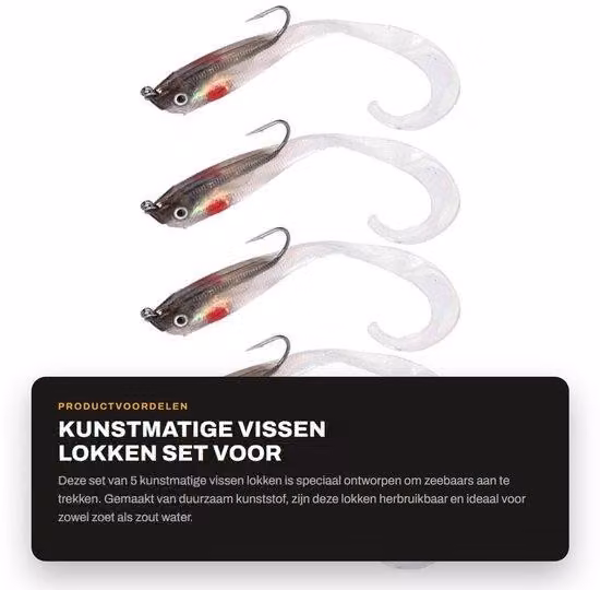 Set di accessori per pesca artificiale in ecopelle - 5 pezzi - di alta qualità