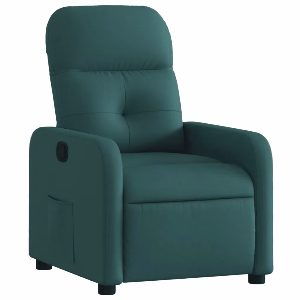 Poltrona reclinabile relax vidaXL in tessuto verde con braccioli e leva manuale – 2